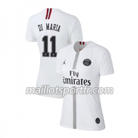 Maillot de Foot Paris Saint Germain Di Maria 11 Jordan Blanc Femme Troisième 2018/19